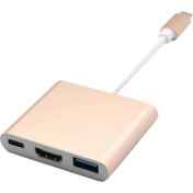 Resim Tip C USB 3.1 Usb-C 4K HDMI Usb3.0 Adaptörü MacBook Altın Için 1 Hub 