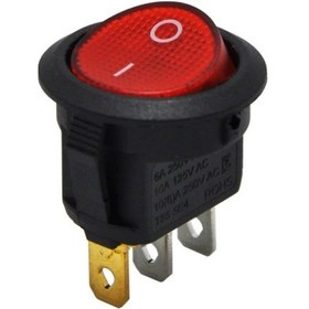 Resim Yuvarlak Işikli Anahtar 220V Kırmızı 3P 22Mm 