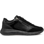 Resim Geox Women's Black Lace-Up Thick Sole Leather Sneaker Derimod