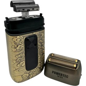 Resim Powertec TR-575 Profesyonel Günlük Sakal Tıraş Makinesi (Çift Elek Başlıklı ve Yedek Başlık Hediyeli) 