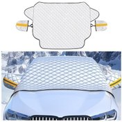 Resim Sones Suıtu R-3945 Araba Kış Ön Cam Kar Kalkanı Buz Çözme Güneşlik Kalınlaştırılmış Araba Giyim, Stil: Mıknatıssız Kulaklıklı 