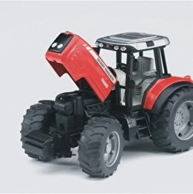 Resim Bruder Massey Ferguson 7480 Traktör ve Römork Yüksek Kalite Oyuncak 1:16 Ölçekli Kırmızı 