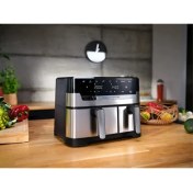 Resim Tefal Airfryer Çift Hazneli Yüksek Kaliteli Easy Fry & Grill İki Sepetli Yağsız Fritöz + Luciole Lambader Hediye 