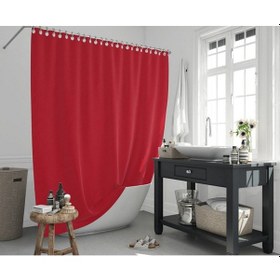 Resim Kırmızı Banyo Perdesi 180x200 Duş Perdesi Tek Kanat Küvet Perdesi Kırmızı 