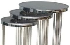 Resim Brc Zigon 13383 C Model Düz Siyah Temper cam GÜMÜŞ Kaplama Metal Ayak El Yapım 