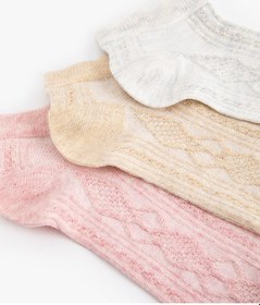 Resim Koton 3'lü Patik Çorap Seti Çok Renkli Dokulu Multıcolor 4sak80148aa Mavi 