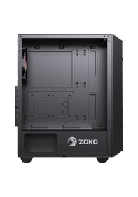 Resim Zoko Hunter 4x12 CM ARGB Fan Mesh Panel Temperli Cam Bilgisayar Kasası Siyah 