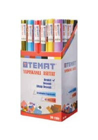 Resim Temat Yapışkanlı Renkli Asetat 45cmx2m - 30'lu Paket Çok Renkli 