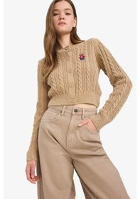 Resim Defacto Coool Regular Fit Bisiklet Yaka Hırka E8237ax25wnbn268 Kahve 
