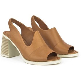 Resim Ziya, Kadın Hakiki Deri Topuklu Sandalet 151992z54004 Taba 151992z54004 320 Taba 