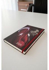 Resim 2026 Atatürk Ajanda Premium Sert Kapak Özel Baskı 17x24 Cm Lastikli Ajanda Atatürk Kapaklı Bordo Ofs907ata 