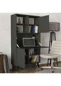 Resim Dekorister Radica Kitaplık Antrasit- Mermer 