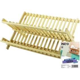 Resim Ahşap Bambu Bulaşık - Tabaklık Tezgah Üstü 43X43CM (2818) 