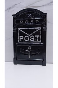 Resim USKUL DOKUM Döküm Posta Kutusu Post - Siyah Eskitme 