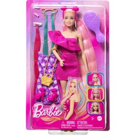 Resim Barbie Upuzun Muhteşem Pembe Saçlı Bebek JDC85 
