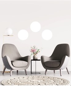 Resim Yuvarlak Boho Bohem Tarzı Duvar Sticker 3 Lü Set Beyaz 