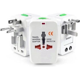 Resim Hiqonic Universal Akım Korumalı Çevirici Seyahat Türk Ingiliz Amerikan Asya Avrupa Çoklu Fiş Başlık Adaptör 