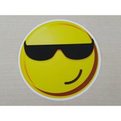 Resim Aksesuar Emoji Sticker Gözlüklü 8cmx8cm (2 Adet Fiyatı) Emoji Logosu Emoji Etiketi Emoji Çıkartma 