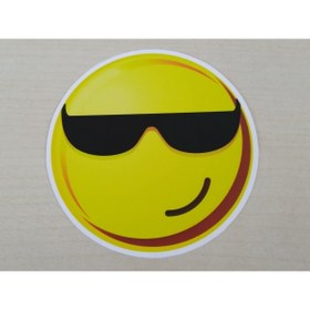 Resim Aksesuar Emoji Sticker Gözlüklü 8cmx8cm (2 Adet Fiyatı) Emoji Logosu Emoji Etiketi Emoji Çıkartma 