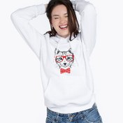 Resim Bilge Kedicik Kapşonlu Kadın Sweatshirt 