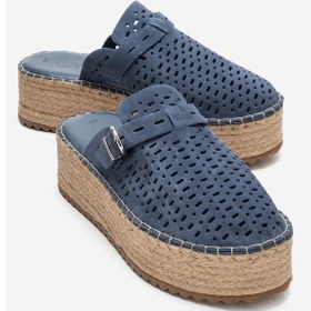 Resim Luvishoes Louıs Kot Mavi Süet Hakiki Deri Burnu Kapalı Hasır Dolgu Taban Terlik Mavi 