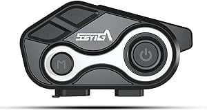 Resim SCSYIGA Bluetooth Motosiklet İnterkom, 2 Motosikletçiye Kadar Motosiklet İletişimi için Bluetooth5.1 Kulaklık, 1Km Mesafe, Cevapla/Ara, Su Geçirmez, FM, GPS, HIFI, Evrensel (1 Adet) 