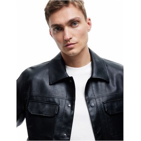 Resim Koton Klasik Yaka Kapaklı Cep Detaylı Uzun Kollu Slim Fit Suni Deri Ceket Siyah 6wam20100hw Siyah 