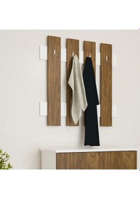 Resim Modilayn Fulya Duvar Elbise Askılık, Banyo, Mutfak, Ofis, Kapı Arkası Askılık, Ceviz Beyaz Beyaz - Ceviz 