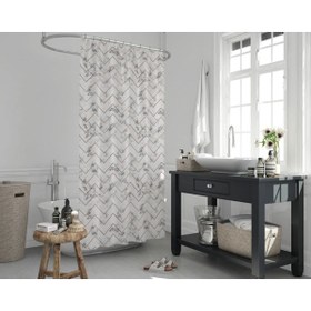 Resim Tropikhome Banyo Perdesi - Tek Kanat Duş Perdesi, Polyester Kumaş Duşakabin Perdesi 180x200 Cm Küvet Perdesi 