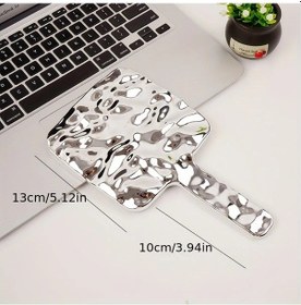 Resim Dashanshop Elektrokaplama Tasarımı Hd Güzellik Aynası Taşınabilir Orta Boy Gümüş El Aynası Gümüş 