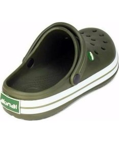 Resim Akınalbella bella Doremor Haki Beyaz Sabo Crocs Modeli Terlik Hastane Terliği Hemşire Doktor Terliği 