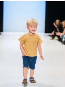 Resim Çikoby Erkek Bebek Basic Cep Detaylı Tshirt-15856 Hardal 