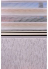 Resim Krem Kendinden Desenli Etek Dilimsiz Ds 11714-v1 Zebra Stor Güneşlik Perde 