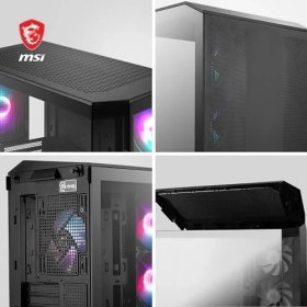 Resim Mabeyn Msı Mag Pano M100R Pz Temperli Cam 3X120MM 1X120MM Argb Fan Matx Panoramik Gaming Bilgisayar Kasası 