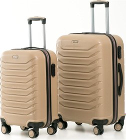 Resim Yefa Pp Polipropilen Kırılmaz Kabin & Orta & Büyük Ve Makyaj Boy 4'lü Valiz Seti Gold 
