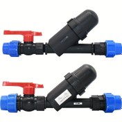 Resim Tarım sera bahçesi için 25mm 32mm PE boru hızlı bağlantı filtresi 120 mesh ekran filtresi 