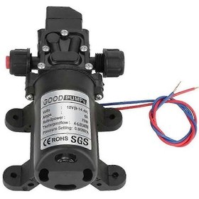 Resim Karavanlar İçin Dc 12v Su Pompası - 6a 70w Elektrikli Kendinden Emişli Yüksek Basınçlı Pompa Siyah 