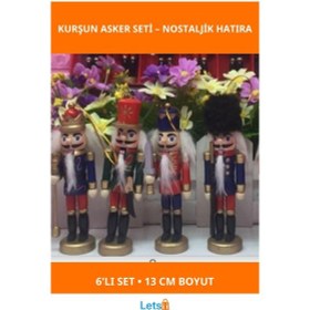 Resim Ahşap Dekoratif Kurşun Asker Figürleri 13cm 6'lı Set 1 Adet 