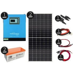 Resim Güneş Enerjisi Solar Paketi 3kVA İnverter 450W Güneş Paneli 150Ah Jel Akü 