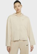 Resim Nike Sportswear Jersey Loose Fit Full Zip Hoodie Bol Kalıp Kapüşonlu Bej Sweat 