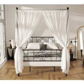 Resim Reyo Stella Sultan Başlıklı Tek Kişilik Ferforje Metal Karyola C 