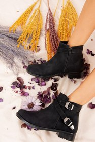 Resim Fox Shoes Siyah Baskı Kadın Bot A726193409 