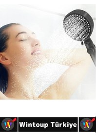 Resim Premium Esnek Bükülmez 150 Cm Çelik Hortumlu 5 Püskürtme Modlu Enerji Tasarruflu Duş Başlığı Seti Çok Renkli 