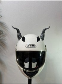 Resim Motor & Motosiklet Bükülmüş Gümüş Boynuz Kask Dış Aksesuarı Diğer 