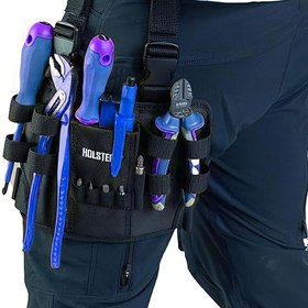 Resim Tokalı Kapatmalı Alet Çantası, Elektrikçiler, Kendin Yap Projeleri ve Ustalık Aksesuarları için Çok Fonksiyonlu Bacak Kılıfı 