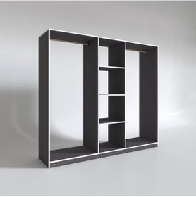 Resim Kenzlife giysi dolabı temel 180*200*40 gri gardırop 