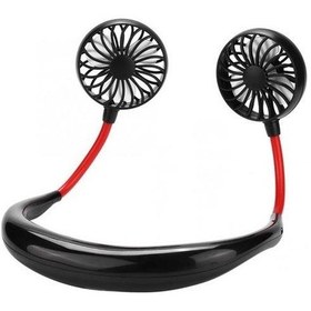 Resim Mini Taşınabilir Fan Boyun Fan Boyun Bantlı Şarj Edilebilir Pil Masası İle 180 Derece Ayarlanabilir Spor Hava Soğutucu Klima Fanlar 8701 Siyah 