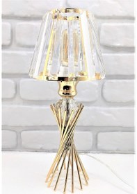 Resim Modern Gold Metal Burgu Kristal Taşlı Kristal Konik Şapka Abajur Gold 