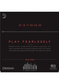 Resim D'addario Nyxl1052 Elektro Gitar Tel Seti - 10-52 Light Top/heavy Bottom Profesyonel Hibrit Gerilim, Güçlü Ritim Ve Esnek Solo Çalımı, Nyxl Teknolojisi İle Artırılmış Manyetik Çıkış Ve Maksimum Dayanıklılık 