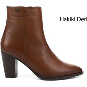 Resim GÖNDERİ(R) Kadın / Kız Taba Antik Fermuarlı Sivri Burun Hakiki Deri Bot 